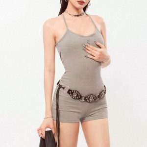 Europe and the United States women's 2024 summer new sports jumpsuit one casual fitness clothing high elastic tight jumpsuit female